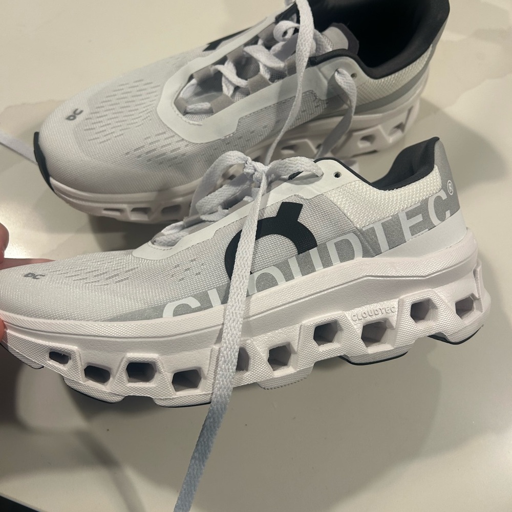 On Running White and Gray Sneakers